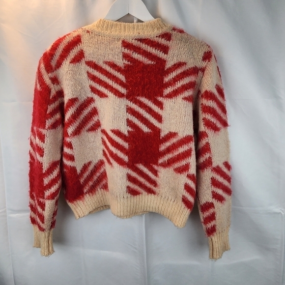 Sandro Ginn Checked Jacquard Crew Sweater size S in VGUC - Picture 5 of 10